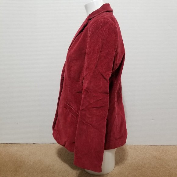 L.L. Bean jacket 12 corduroy ribbed blazer lined three button pockets YR81 - Picture 2 of 15